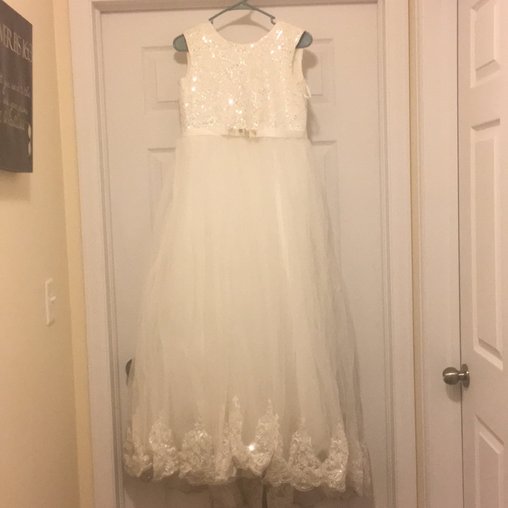 This is a white wedding/event dress